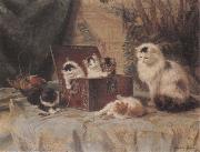 Henriette Ronner At Play china oil painting reproduction